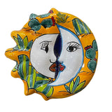 Mexican Wall Hanging Talavera Pottery Sun And Moon Face Eclipse 12" TSE016