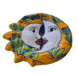 Mexican Wall Hanging Talavera Pottery Sun And Moon Face Eclipse 12" TSE016