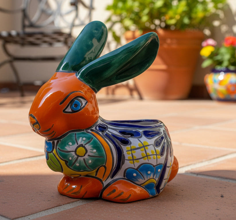 bunny pot planter Talavera Bunny/Rabbit Flower Pot Planter TBFP11010