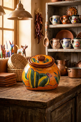Talavera Pottery Canister Hand Painted Cookie Jar TCJ009