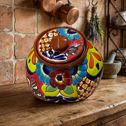 Talavera Pottery Canister Hand Painted Cookie Jar TCJ012
