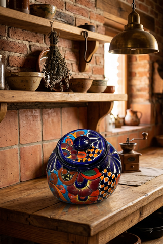 Talavera Pottery Canister Hand Painted Cookie Jar TCJ003
