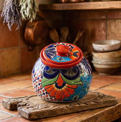 Talavera Pottery Hand Painted Cookie Jar TCJ022