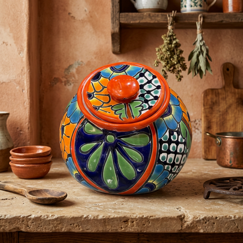 Talavera Pottery Hand Painted Cookie Jar TCJ025