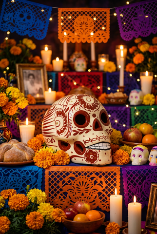 Day Of The Dead Hand Painted Skull MCS002