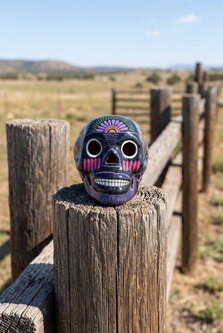 Day Of The Dead Hand Painted Skull MCS003