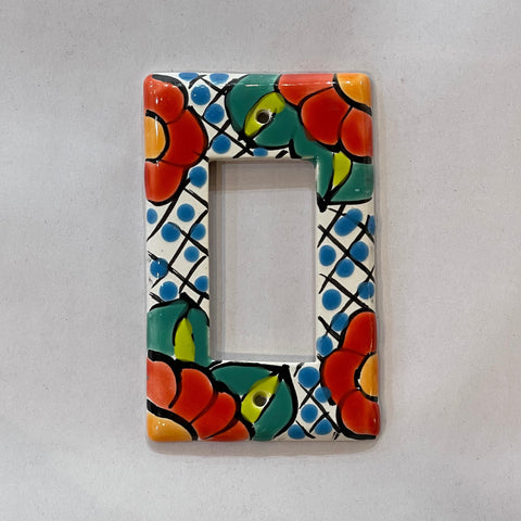 MEXICAN TALAVERA POTTERY ROCKER  SWITCH PLATE TRSP024