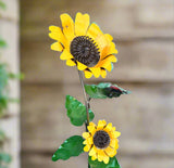 Yard Art Metal 2 Sunflowers Sculpture 25" tall  MFLWRSF001