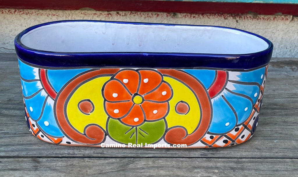 planters pots window boxes Talavera Flower Pot Planter Window Box TPWB11004 – Camino Real Imports