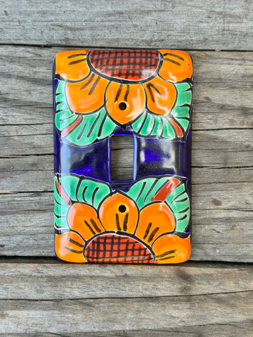 Mexican Talavera Pottery Single Toggle Switch Plate TTSP001