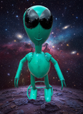 16" Metal Alien Turquoise