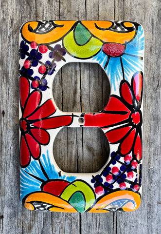 MEXICAN TALAVERA POTTERY OUTLET SWITCH PLATE TDSP008