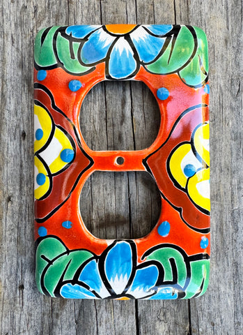 MEXICAN TALAVERA POTTERY OUTLET SWITCH PLATE TDSP006