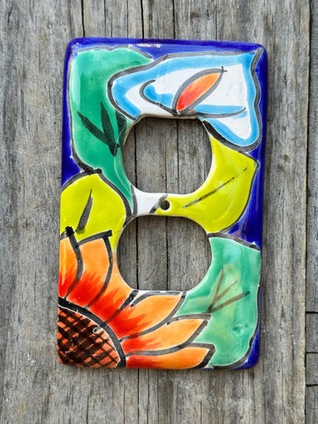 MEXICAN TALAVERA POTTERY OUTLET SWITCH PLATE TDSP014