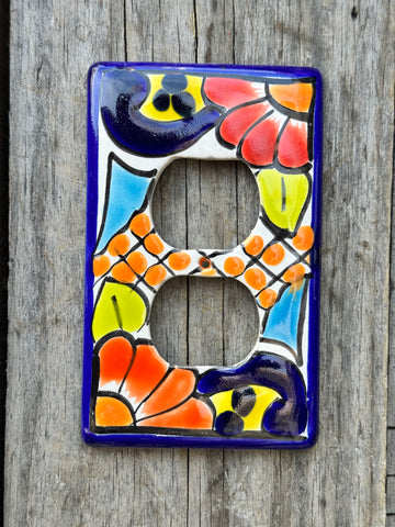 Mexican Talavera Pottery Outlet Switch Plate TDSP015