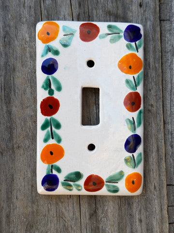 Mexican Talavera Pottery Single Toggle Switch Plate TTSP002