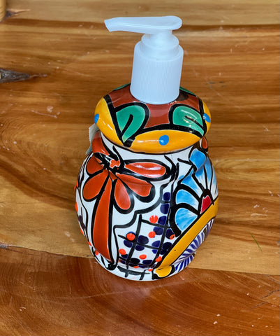 Mexican Talavera Lotion or Soap Dispenser TD001