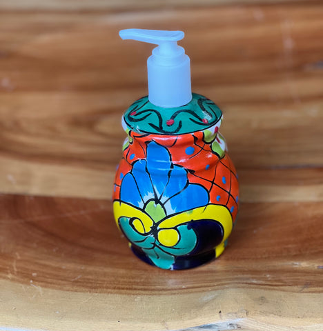 Mexican Talavera  Sunflower Lotion or Soap Dispenser TD012