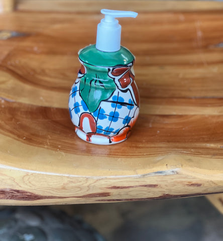 Mexican Talavera Lotion or Soap Dispenser TD022