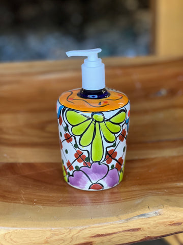 Mexican Talavera Lotion or Soap Dispenser TD016