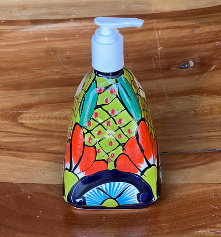 Mexican Talavera Lotion or Soap Dispenser TD033