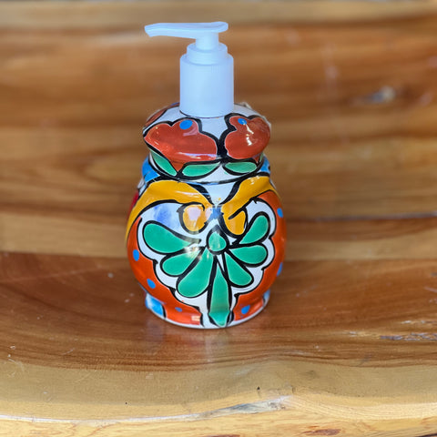 Mexican Talavera Lotion or Soap Dispenser TD037