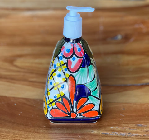 Mexican Talavera Lotion or Soap Dispenser TD041