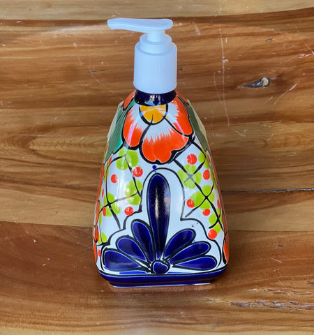 Mexican Talavera Lotion or Soap Dispenser TD043