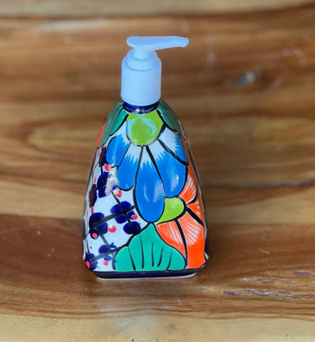 Mexican Talavera Lotion or Soap Dispenser TD046
