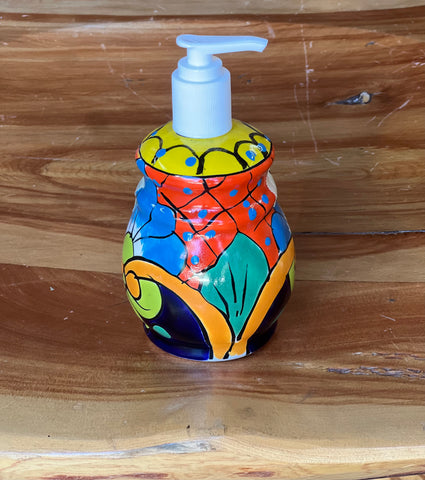 Mexican Talavera Lotion or Soap Dispenser TD025