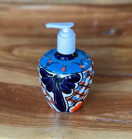 Mexican Talavera Lotion or Soap Dispenser TD026