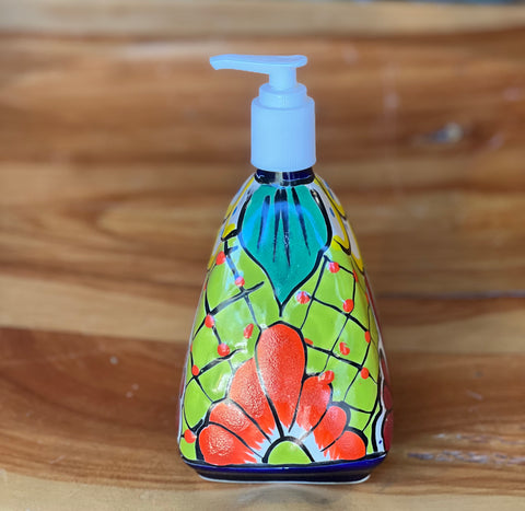 Mexican Talavera Lotion or Soap Dispenser TD048