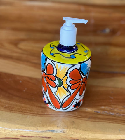 Mexican Talavera Lotion or Soap Dispenser TD049