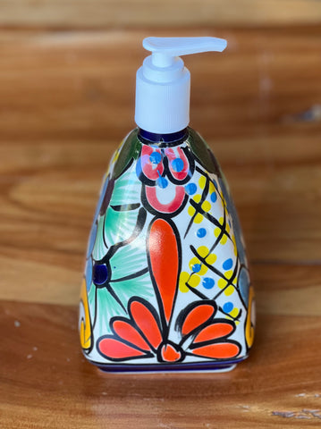 Mexican Talavera Lotion or Soap Dispenser TD050