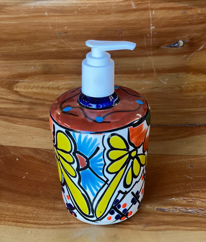 Mexican Talavera Lotion or Soap Dispenser TD051