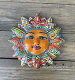 Mexican Wall Hanging Talavera Pottery Sun Face 9 1/2" TSM10002