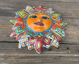 Mexican Wall Hanging Talavera Pottery Sun Face 9 1/2" TSM10002