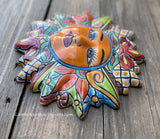 Mexican Wall Hanging Talavera Pottery Sun Face 9 1/2" TSM10002