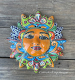 Mexican Wall Hanging Talavera Pottery Sun Face 9 1/2" TSM10003