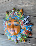 Mexican Wall Hanging Talavera Pottery Sun Face 9 1/2" TSM10003