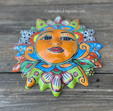 Mexican Wall Hanging Talavera Pottery Sun Face 9 1/2" TSM10003