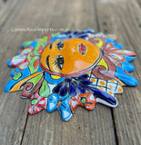 Mexican Wall Hanging Talavera Pottery Sun Face 9 1/2" TSM10006