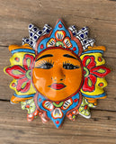 Mexican Wall Hanging Talavera Pottery Sun Face 9 1/2" TSM10011