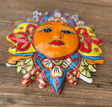 Mexican Wall Hanging Talavera Pottery Sun Face 9 1/2" TSM10011