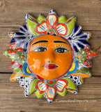 Mexican Wall Hanging Talavera Pottery Sun Face 9 1/2" TSM10013