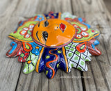 Mexican Wall Hanging Talavera Pottery Sun Face 9 1/2" TSM10015