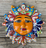 Mexican Wall Hanging Talavera Pottery Sun Face 9 1/2" TSM10017