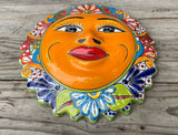 Mexican Wall Hanging Talavera Pottery Sun Face 14" TSL14001