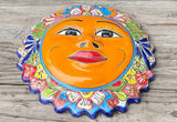 Mexican Wall Hanging Talavera Pottery Sun Face 14" TSL14003