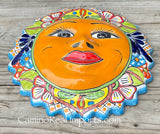 Mexican Wall Hanging Talavera Pottery Sun Face 14" TSL14004